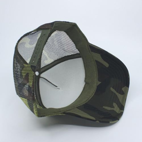 High Crown Foam Mesh Camouflage Tri-Color Oak Leaves Trucker Hat Baseball Cap - color: Camo/Camo/Camo