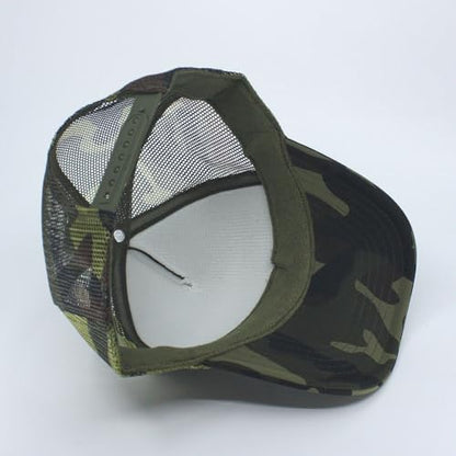 High Crown Foam Mesh Camouflage Tri-Color Oak Leaves Trucker Hat Baseball Cap - color: Camo/Camo/Camo