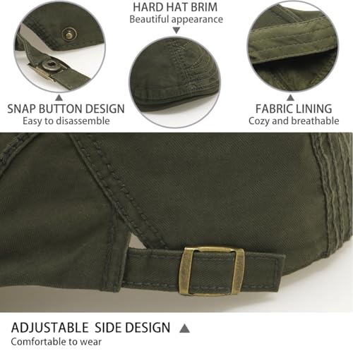 Initlove Mens Newsboy Cap Cotton Ivy Hat Beret Hats for Driving - color: A Green