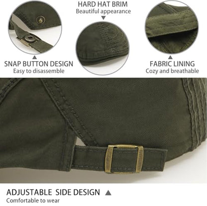 Initlove Mens Newsboy Cap Cotton Ivy Hat Beret Hats for Driving - color: A Green