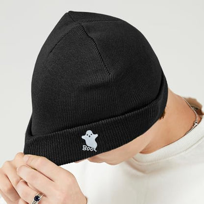 Cool Graphic Beanie for Men and Women - Black - color: Ghost