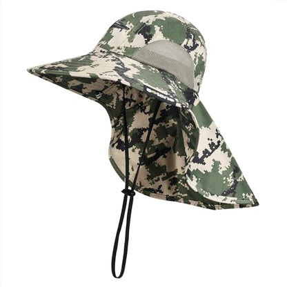 Solaris Small‑Head‑Fit Sun Hat with Neck Flap for Men & Women - color: #3 Digign, size: One Size