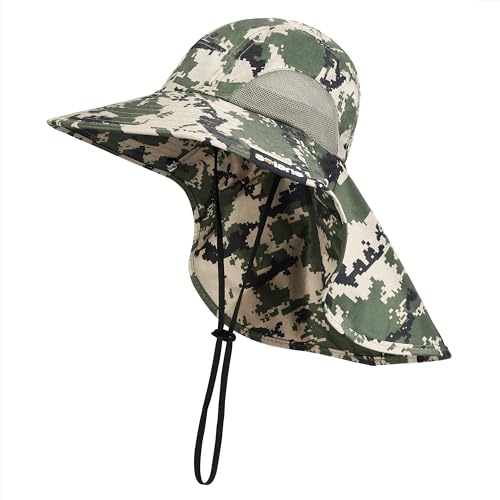 Solaris Small‑Head‑Fit Sun Hat with Neck Flap for Men & Women - color: #3 Digign, size: One Size