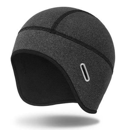 MELASA Winter Helmet Liner Skull Cap with Glasses Slots - color: Dark Gray