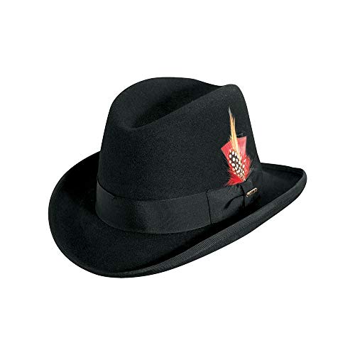 Scala Classico Men's Wool Felt Homburg Hat - color: Black, size: X-Large