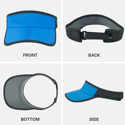 Sports Sun Visor Hat Men Women Foldable Brim Packable Running Golf Cap - color: Blue