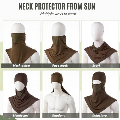 Face Balaclava Neck Cover Cooling Ice Silk Ski Mask - color: Army Green