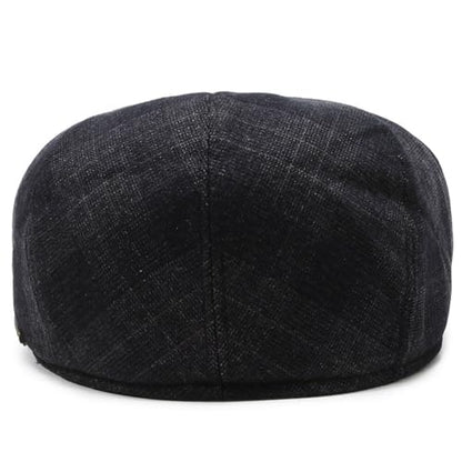 Men's Newsboy Cap with Earflaps Flat Ivy Caps Gatsby Golf Cabbie Hats - color: Dark Blue
