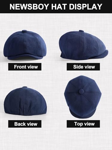 Senker Fashion 2 Pieces Newsboy Cap for Men - color: Black Blue