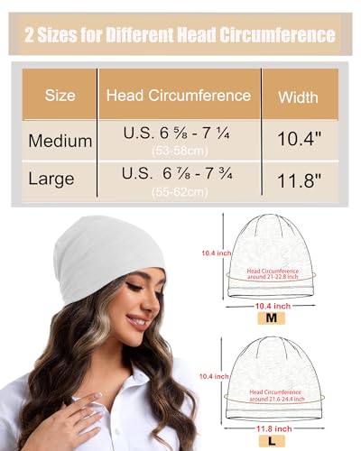 100% Cotton Summer Beanie for Men Women, Thin Soft Slouchy Beanies - color: 1pcs-white, size: Medium