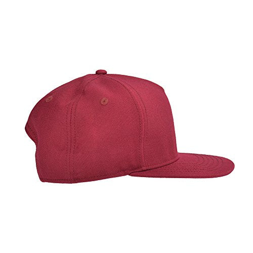 DALIX Premium Wool Blend Hat Flat Bill Cap Snapback Black Dark Gray Maroon Light - color: Maroon
