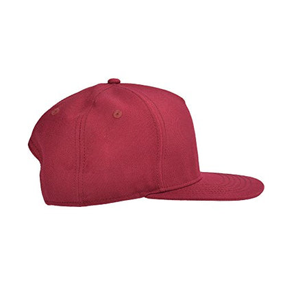 DALIX Premium Wool Blend Hat Flat Bill Cap Snapback Black Dark Gray Maroon Light - color: Maroon