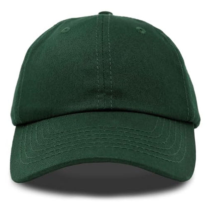 DALIX Baseball Cap Dad Hat Plain Men Women Cotton Adjustable Blank Unstructured Soft - color: Dark Green