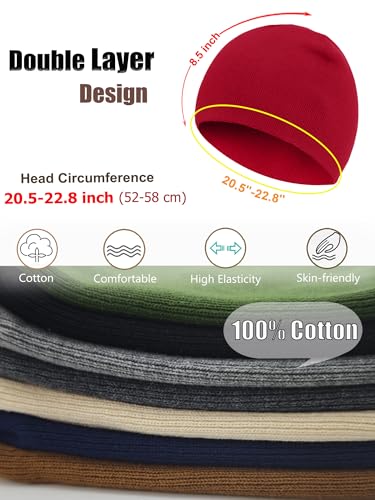 100% Cotton Beanie Hat for Men Women Cuffless Warm Winter Hats - color: 1pcs-red