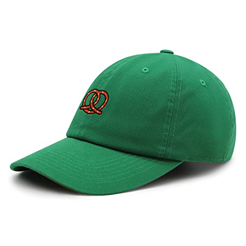 JPAK Pretzel Premium Dad Hat Embroidered Cotton Baseball Cap Snack - color: Kelly Green