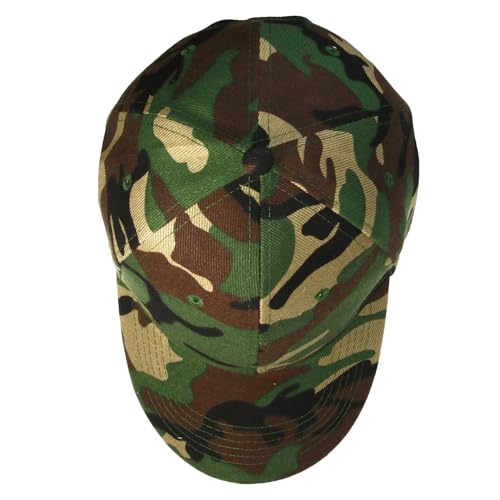 Falari Wholesale Bulk Lot 12-Pack Baseball Cap Adjustable Size Plain Blank Solid Color - color: Camouflage - Woodland