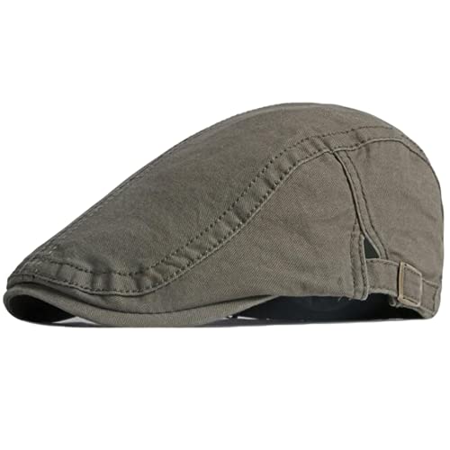 2 Pack Men's Cotton Flat Cap Ivy Gatsby Newsboy Hat - color: A-2p