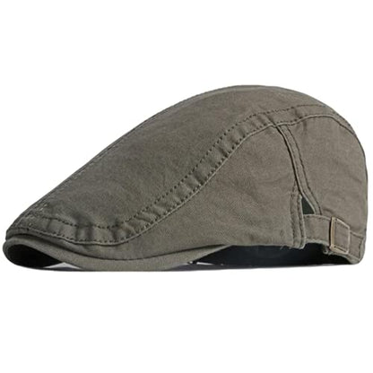 2 Pack Men's Cotton Flat Cap Ivy Gatsby Newsboy Hat - color: A-2p