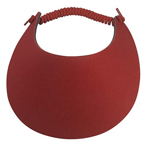 TOP HEADWEAR Women's Cotton Foam Visor- Stretch Sun Protection Hat - color: 2 Pc Red/Black