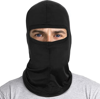 Silk Balaclava Face Mask Men - Breathable Under Helmet Wear Windproof Motorcycle Balaclava - color: Black - 2 Pack