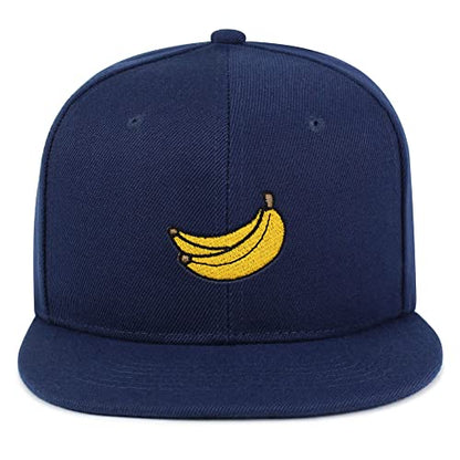 JPAK Banana Fruit Hip-Hop Snapback Hat Embroidered Baseball Cap Monkey - color: 08. Navy