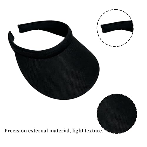 Women's Sun Visor Hats, 4 Pack Wide Brim UV Protection Empty Top Linen Visors Clip-on Headband Style Beach Hats for Women - color: Light Brown+white+black+light Yellow