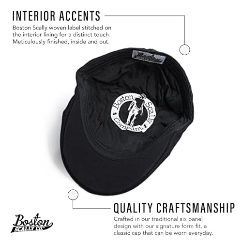 The Original Boston Scally Cap - The Scrapper Newsboy Flat Cap - 6 Panel Cotton Fitted Hat for Men - size: X-Large