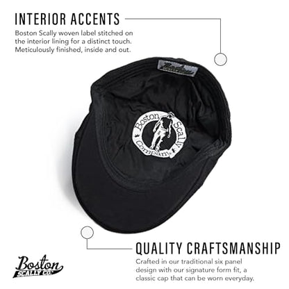 The Original Boston Scally Cap - The Scrapper Newsboy Flat Cap - 6 Panel Cotton Fitted Hat for Men - size: X-Large