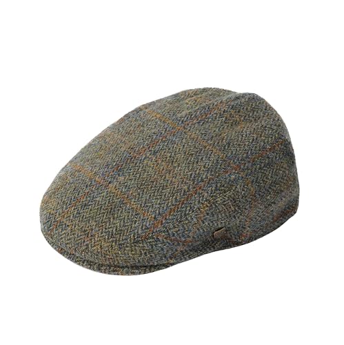 Failsworth Millinery Stornoway Harris Tweed Flat Cap (Latest Version) - color: Pattern 2023 - Green, size: Small