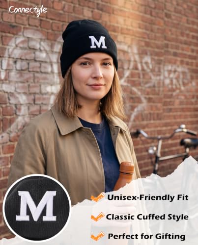 Connectyle Men's Cuffed Beanie Hat Double Layer Knit Winter Watch Cap - color: F0388-m