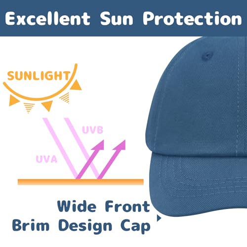 Olreco Toddler Baseball Hat Baby Baseball Cap Baby Ball Cap Infant Hat Toddler Caps Kids Trucker Hats for Boys Girls Cotton - color: Dark Denim Blue, size: 6-24 Months
