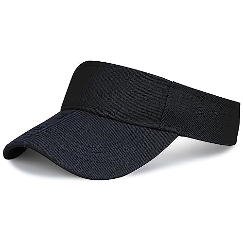 Marrywindix 1 Piece of Sport Wear Athletic Visor Sun Sports Visor Hat Visor Adjustable Cap for Women and Men - color: Black
