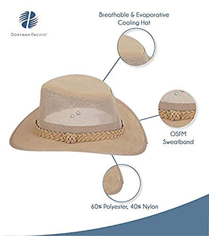Dorfman Hat Co. Men's Soaker Hat with Mesh Sides - color: Natural, size: XX-Large