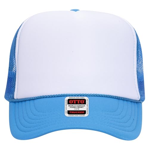 BROTHER TRUCKERS The World's Greatest Neon Colored Trucker Hat Blanks - Wholesale Bulk Unisex Snapback Hats - color: Neon Blue/White/Neon Blue
