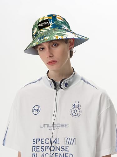 Packable Reversible Printed Bucket Hat Unisex for Men Women Beach Fisherman Cap - color: Green