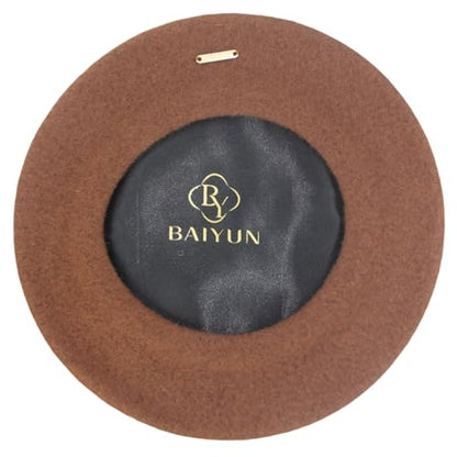 Classic Wool French Red Beret Hats for Women Men - color: M--chocolate