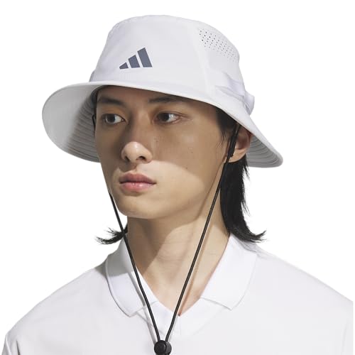 adidas Men's Victory Bucket Hat Boonie - color: White/Onix Grey/Black/5, size: Small-Medium