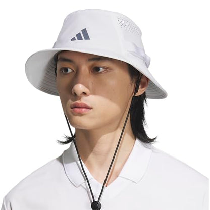 adidas Men's Victory Bucket Hat Boonie - color: White/Onix Grey/Black/5, size: Small-Medium