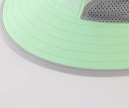 Connectyle Kids Sun Hat Adjustable Fishing Hat for Boys Grils Breathable UPF 50+ Protection Outdoor Beach Hat with Neck Flap - color: Mint Green