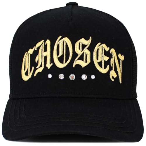 KBETHOS Daddy Dad Hat Pineapple Vacation Baseball Cap Vintage Distressed Classic Polo Style Adjustable - color: Black Gold Chosen Rhinestone Mesh