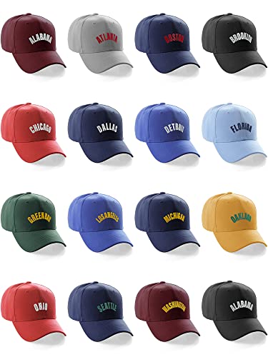 Daxton USA Cities States Baseball Hat Cap Arch Letters - color: Portland Hunter Gold