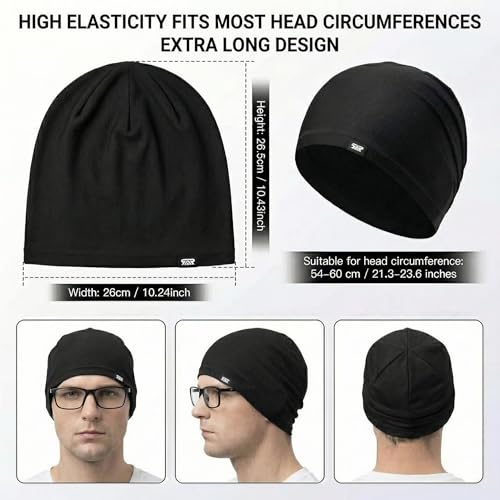 2-Pack Cooling Mesh Skull Cap Helmet Liner Running Cycling Work Men Women - color: Black + Black