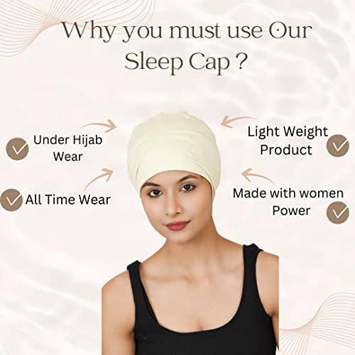Chemo Hats Solid Sleep Cap Women's Bamboo Soft Headwear Cancer Cap Chemo Headwear Women - color: Lemon