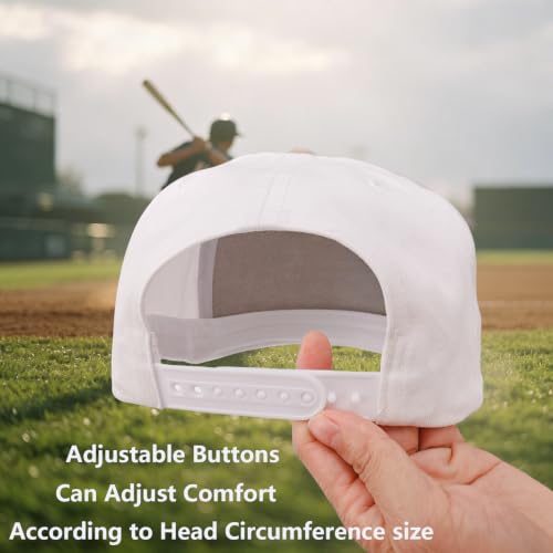 Baseball Cap 100% Cotton Hats for Men and Women for Cooling Performance, Adjustable and Washable Golf Hat - color: Black/White
