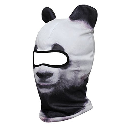 WTACTFUL 3D Animal Ears Balaclava, Breathable Face Mask for Halloween - color: Panda Meb-01