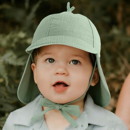 Baby Boys Girls Sun Hat 100% Cotton Flap Hat,Toddler Kids Hats with Neck Protection,Summer Essentials for Baby - color: Cotton Yarn Green Dino, size: 6-12 Months