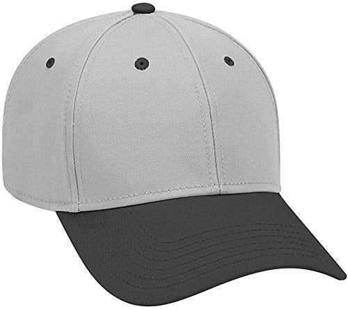 Ashen Fane 6 Panel Structured Low Profile Superior Cotton Twill Basic Baseball Hat - color: Blk/Gry/Gry