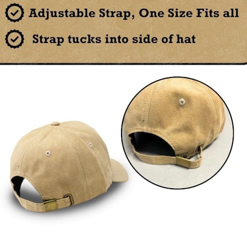 Suede Baseball Cap | Structured 6 Panel Hat for Men & Women | Adjustable Dad Hat | Polyester Suede Finish - color: Tan