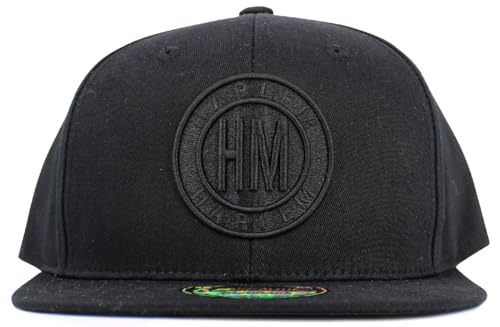 City Snapback Embroidered Fashion Snapback Hat New York Brooklyn Adjustable Baseball Cap Mens Womens - color: Black/Black Harlem Snapback
