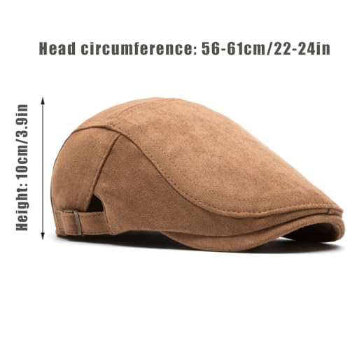 Mens Newsboy Cap Flat Ivy Gatsby Hat Adjustable Cabbie Cap for Women - color: Grey